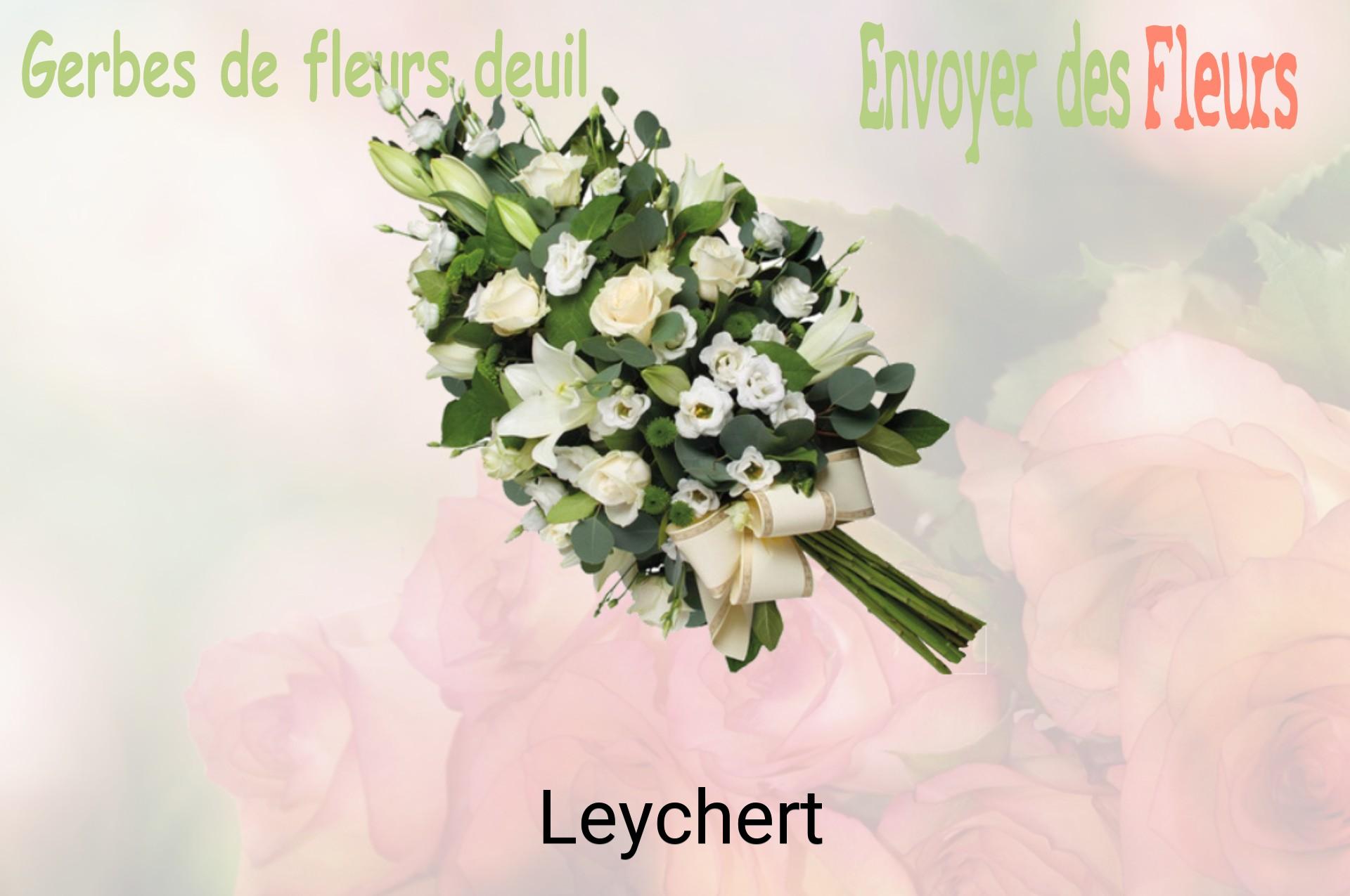 Gerbe de fleurs de deuil livrée à Leychert